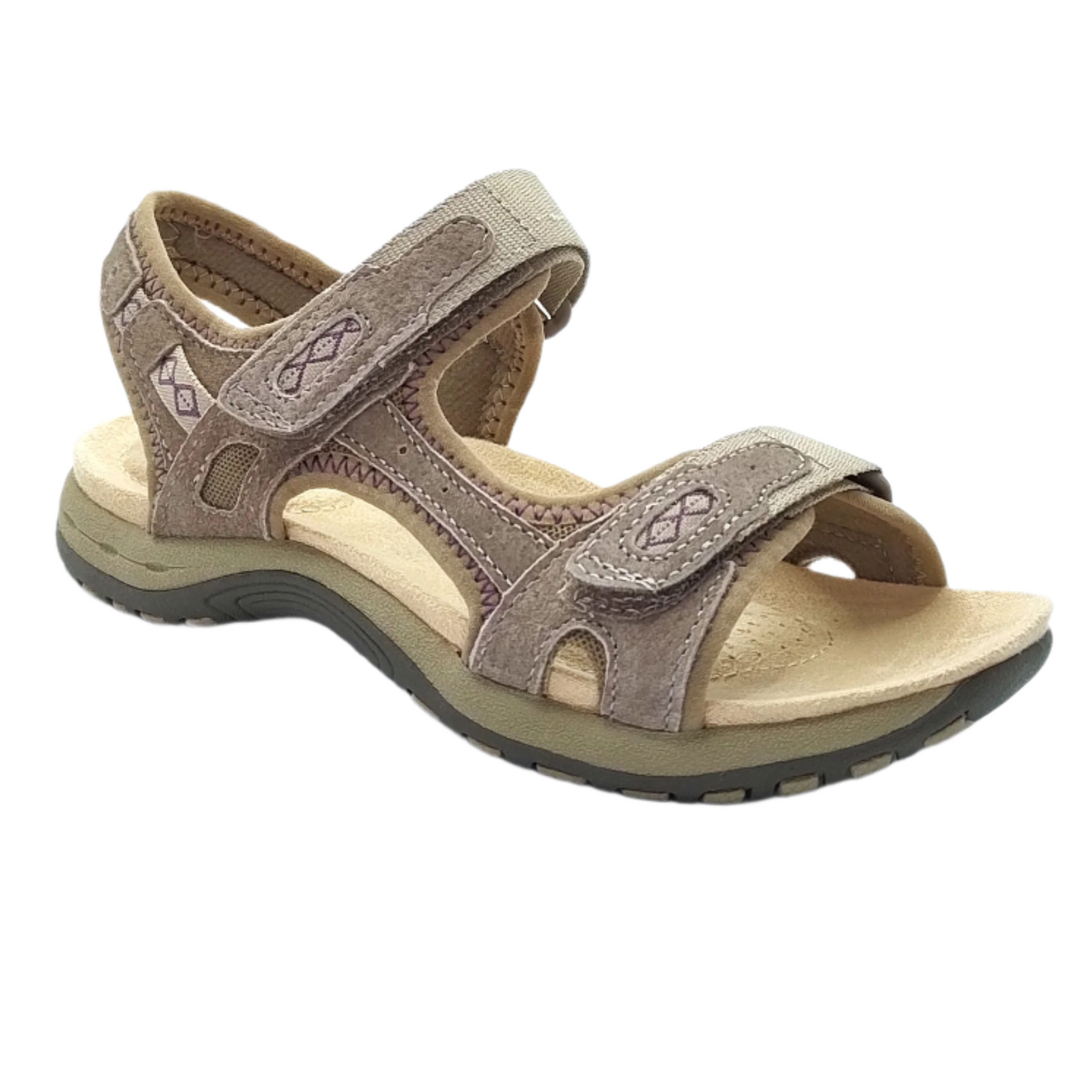 Free Spirit Frisco Women's Leather Touch Fastening Sandal New Khaki