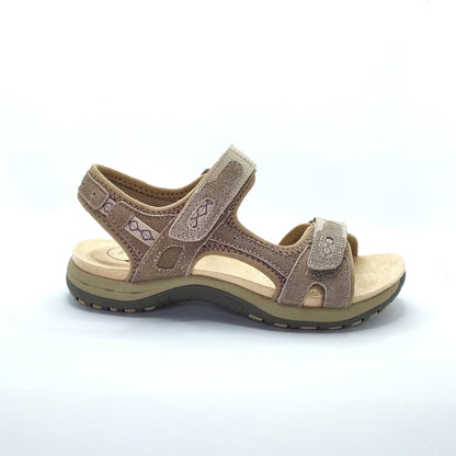 Free Spirit Frisco Women's Leather Touch Fastening Sandal New Khaki