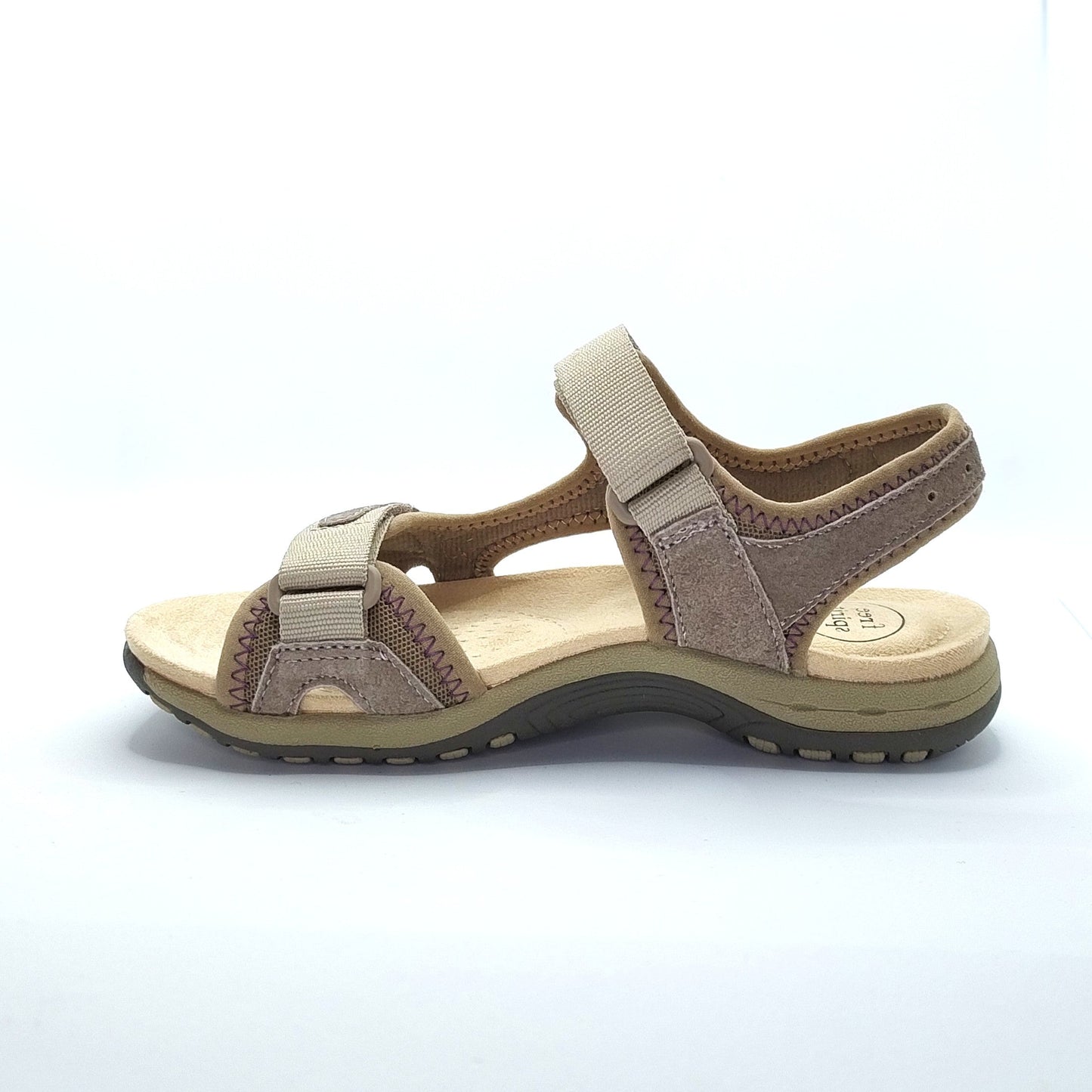Free Spirit Frisco Women's Leather Touch Fastening Sandal New Khaki