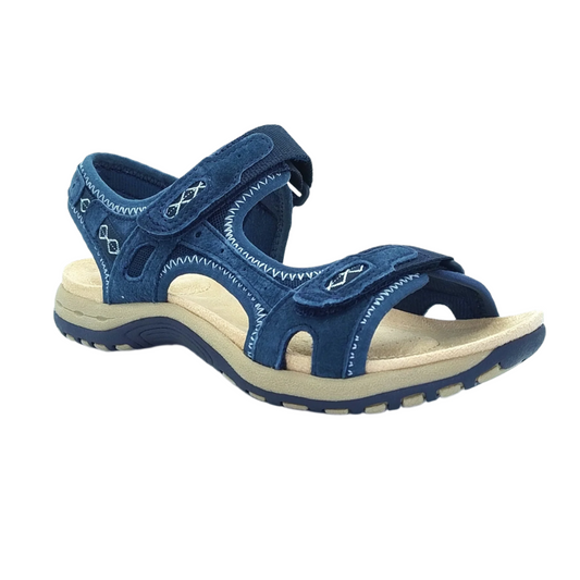 Free Spirit Frisco Women's Leather Touch Fastening Sandal Navy