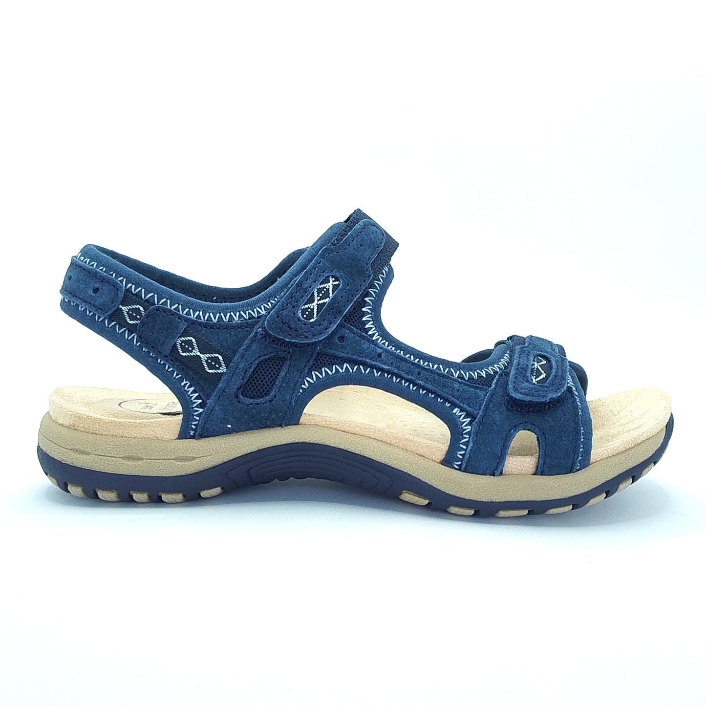 Free Spirit Frisco Women's Leather Touch Fastening Sandal Navy