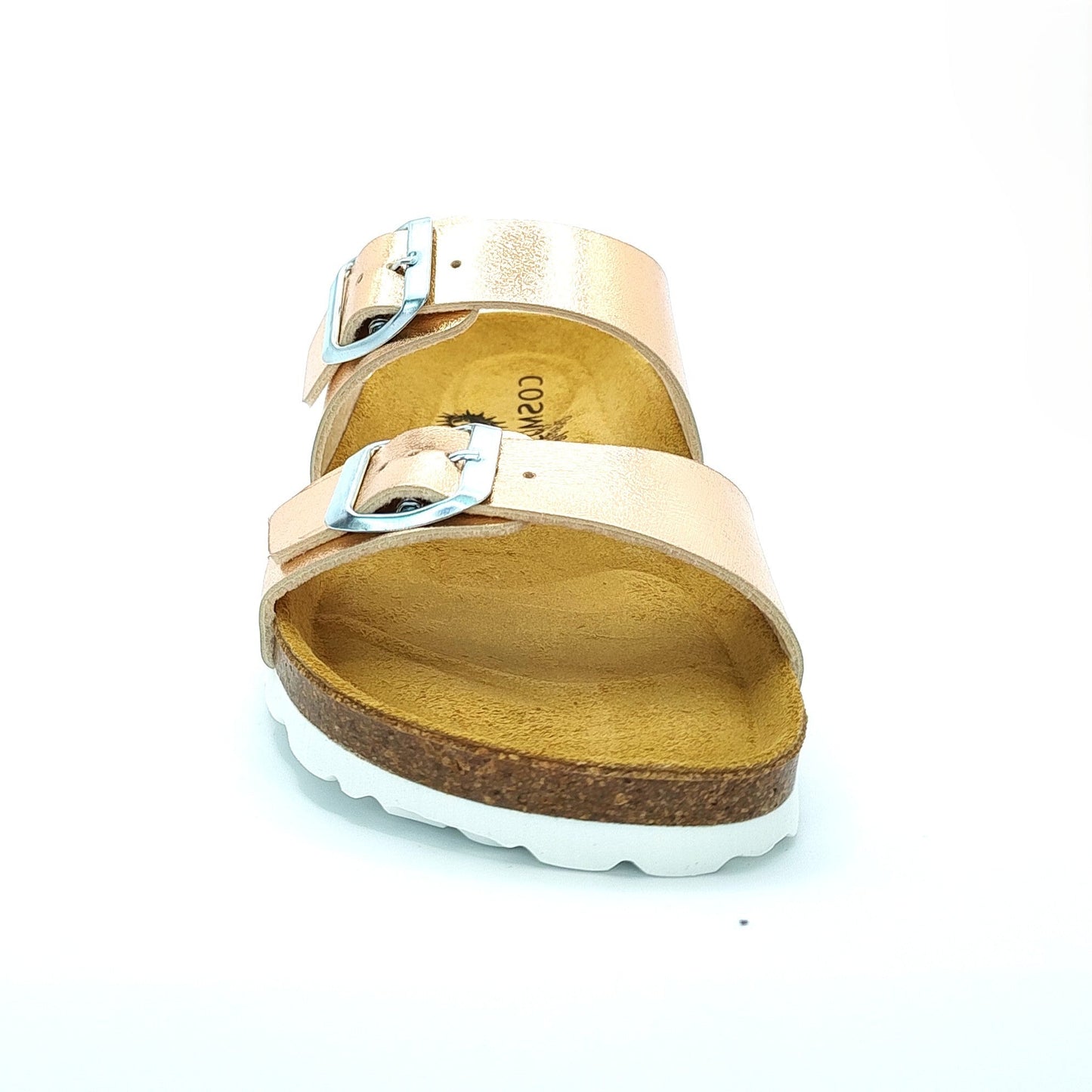 Cosmos Comfort Neptune 6108701-555 Women's Twin Strap Adjustable Buckle Mule Sandal Metallic Rose