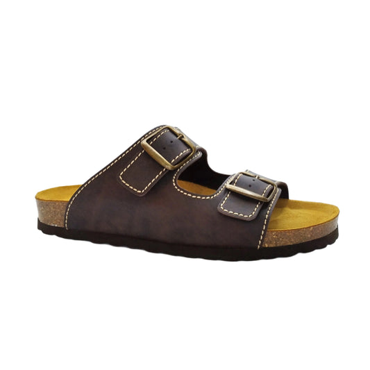 Cosmos Comfort Jupiter 8110702-32 Men's Twin Strap Adjustable Buckle Mule Sandal Dark Brown