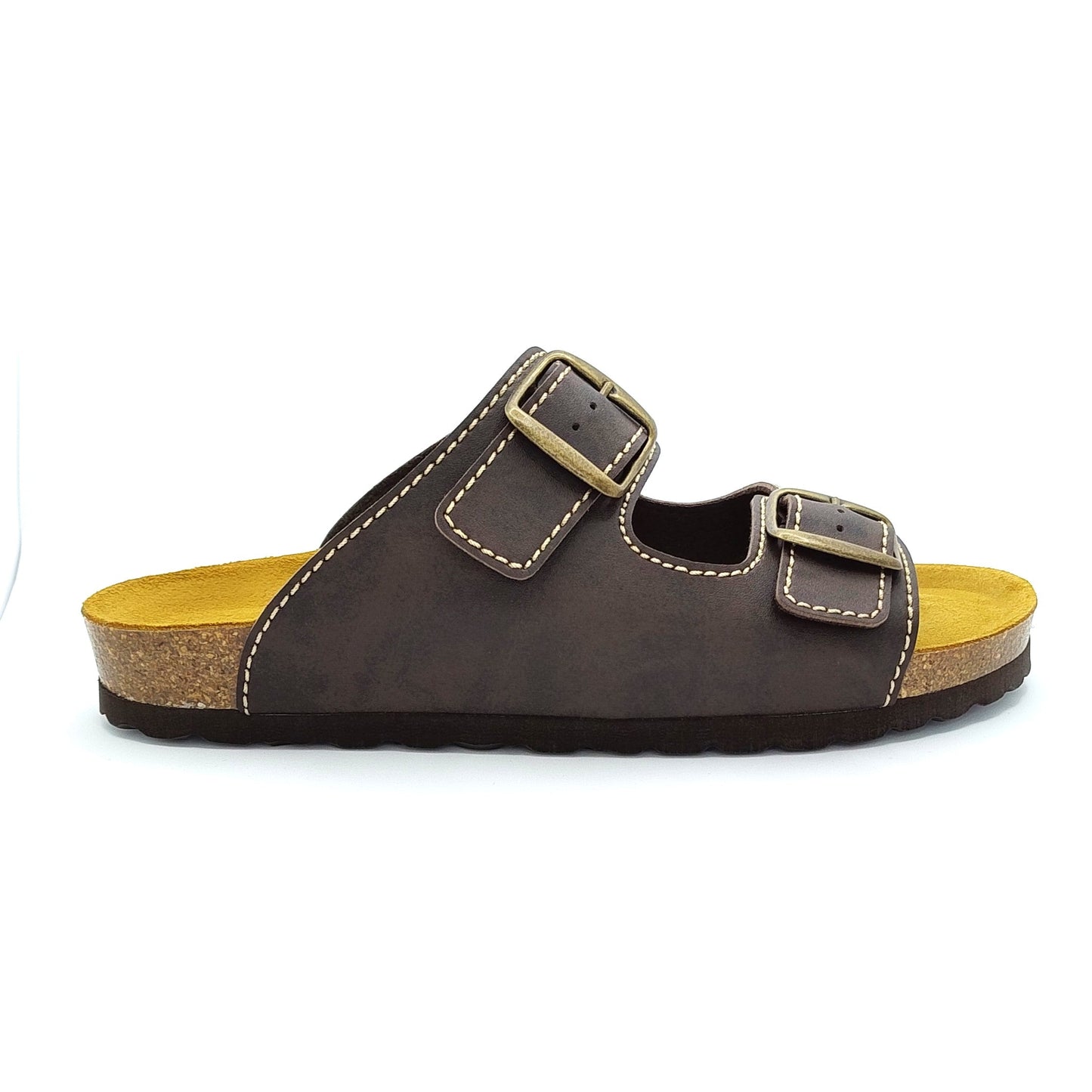 Cosmos Comfort Jupiter 8110702-32 Men's Twin Strap Adjustable Buckle Mule Sandal Dark Brown