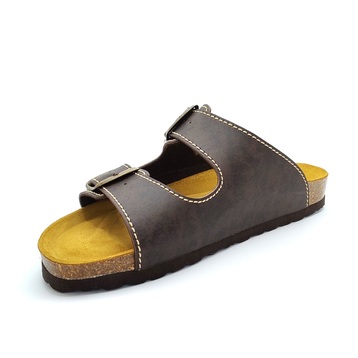 Cosmos Comfort Jupiter 8110702-32 Men's Twin Strap Adjustable Buckle Mule Sandal Dark Brown