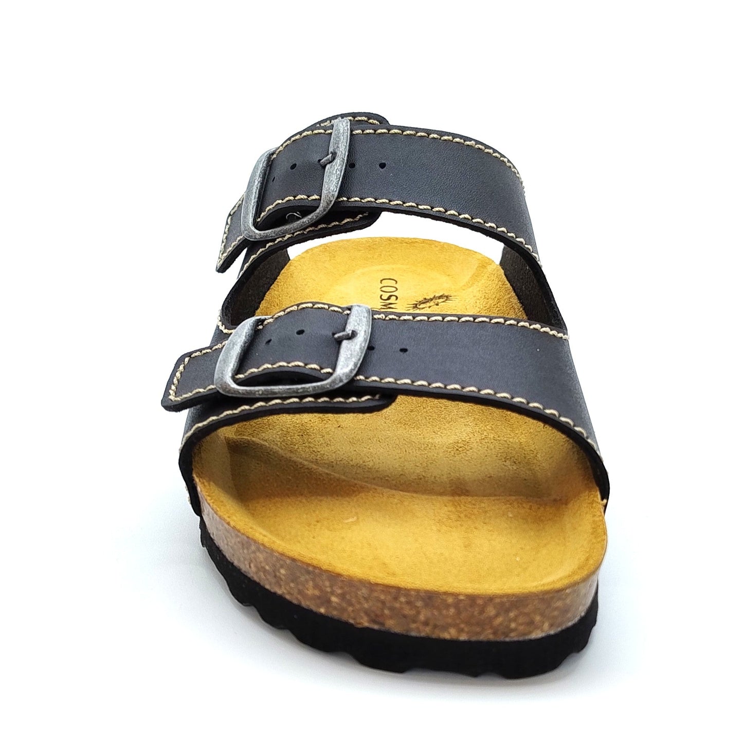 Cosmos Comfort Jupiter 8110702-9 Men's Twin Strap Adjustable Buckle Mule Sandal Black