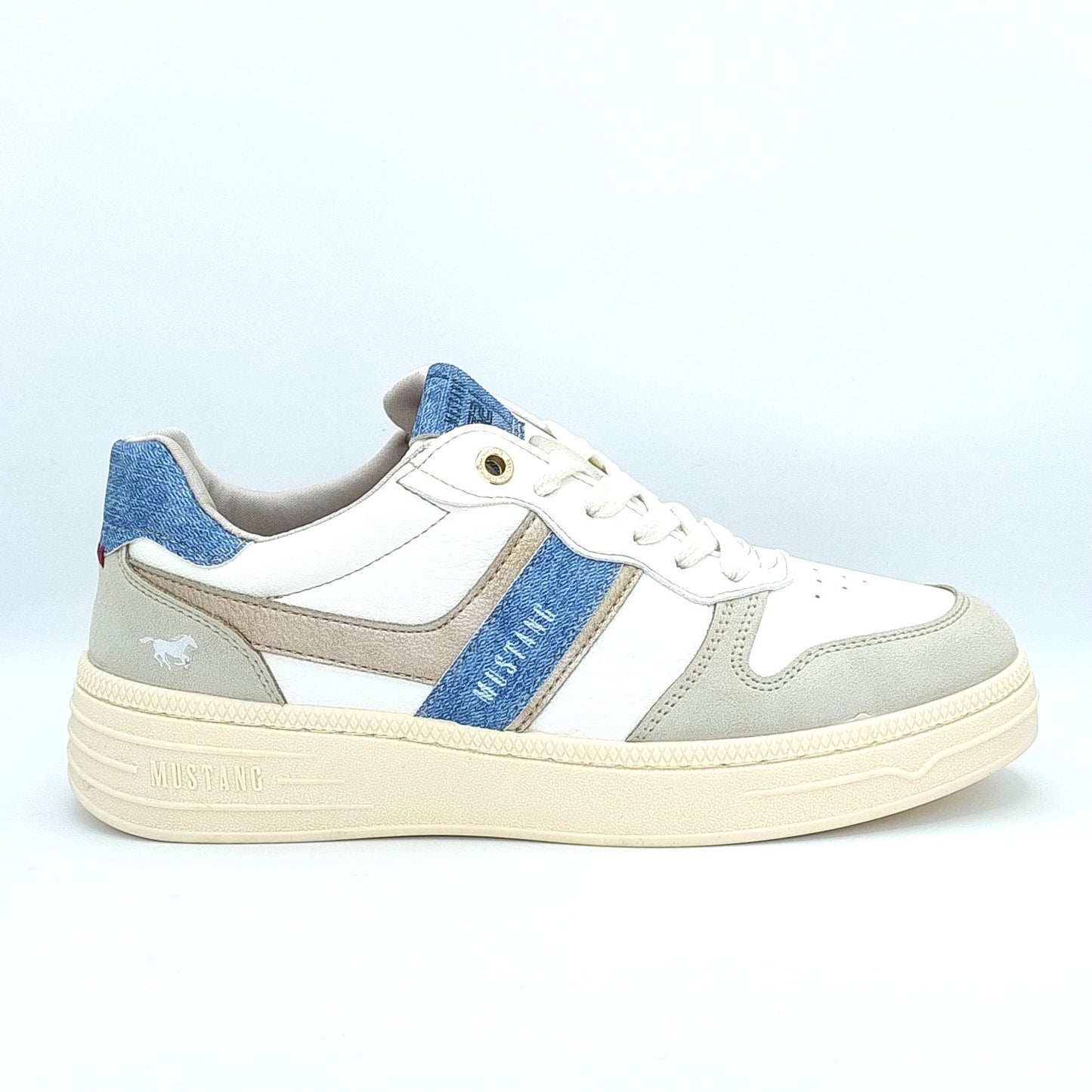 Mustang Cheyenne 1510-301-238 Women's Lace Up Padded Lightweight Fashion Trainer Ice/Blue