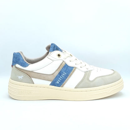 Mustang Cheyenne 1510-301-238 Women's Lace Up Padded Lightweight Fashion Trainer Ice/Blue