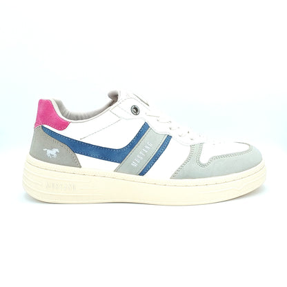 Mustang Cheyenne 1510-301-239 Women's Lace Up Padded Lightweight Fashion Trainer Ice/Light Grey