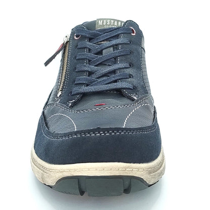 Mustang Boston 4160-305-820 Men's Lace & Zip Up Fashion Trainer Navy