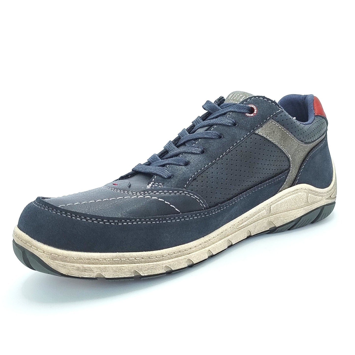 Mustang Boston 4160-305-820 Men's Lace & Zip Up Fashion Trainer Navy