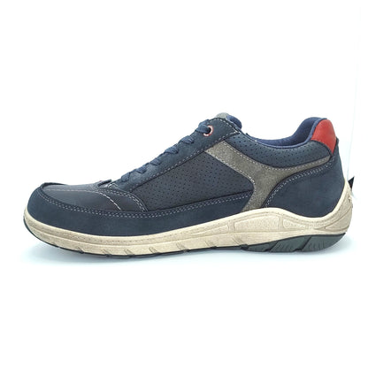 Mustang Boston 4160-305-820 Men's Lace & Zip Up Fashion Trainer Navy