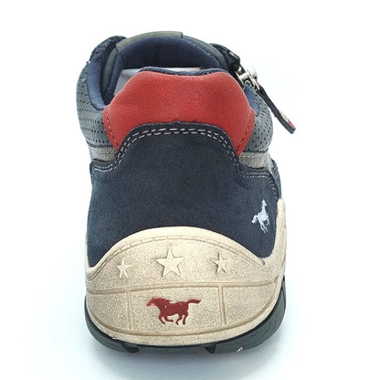 Mustang Boston 4160-305-820 Men's Lace & Zip Up Fashion Trainer Navy