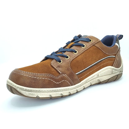 Mustang Carson 4160-302-301 Men's Lace & Zip Up Fashion Trainer Chestnut