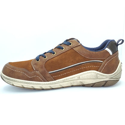 Mustang Carson 4160-302-301 Men's Lace & Zip Up Fashion Trainer Chestnut