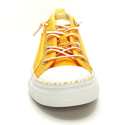 Mustang Florida 1376-308-61 Women's Elasticated Lace Canvas Pump Trainer Orange