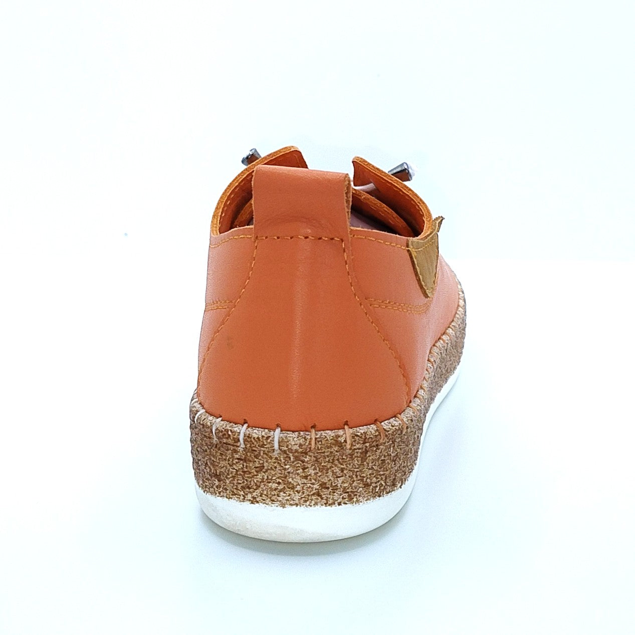 Lunar Evie Women's Leather Lace Up Plimsoll Orange