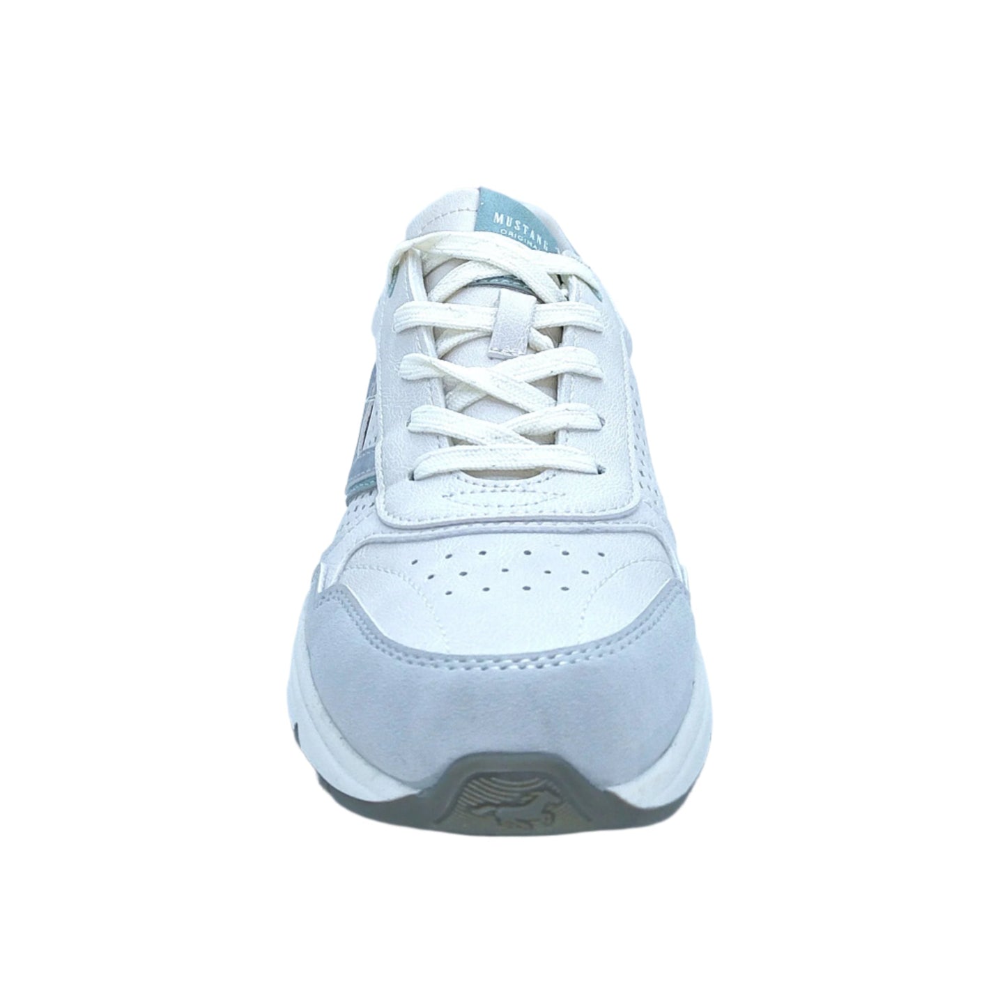 Mustang Dover 1512-302-283 Women's Lace Up Funky Retro Trainer Ice/Silver