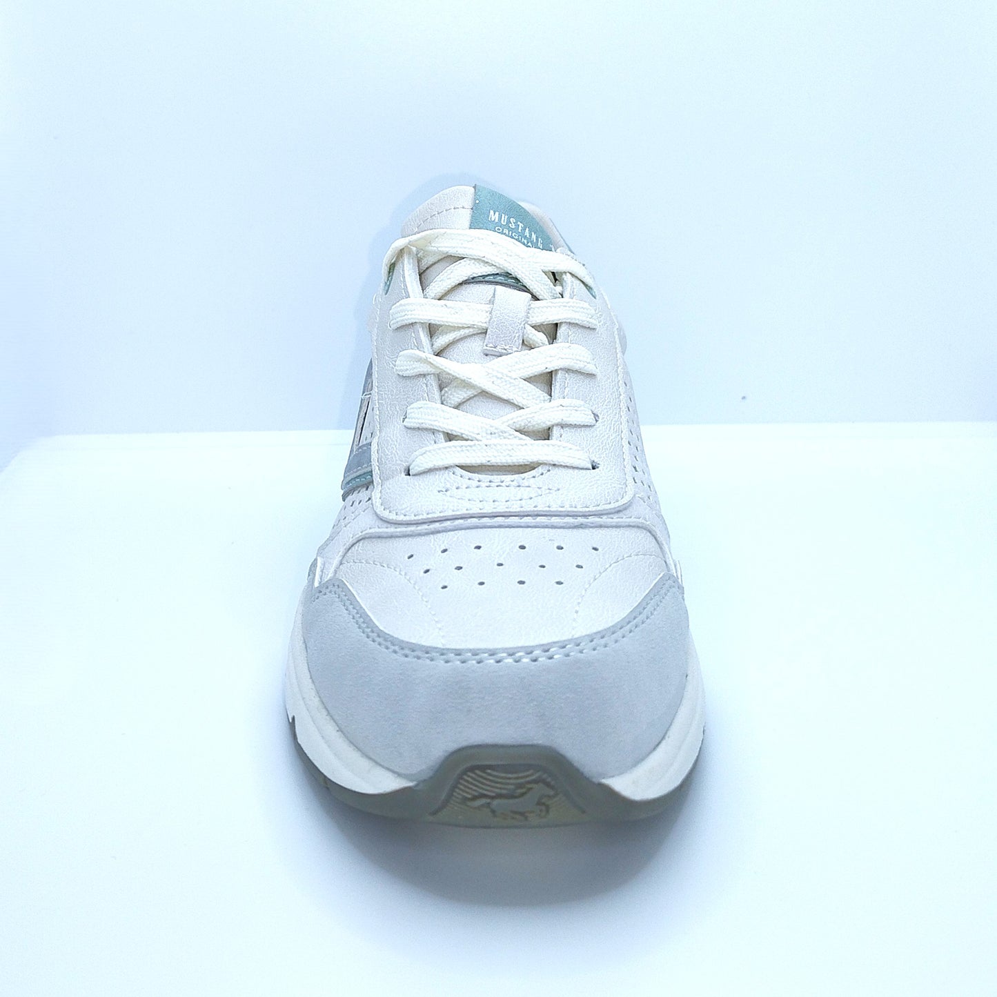 Mustang Dover 1512-302-283 Women's Lace Up Funky Retro Trainer Ice/Silver