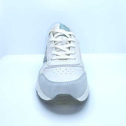 Mustang Dover 1512-302-283 Women's Lace Up Funky Retro Trainer Ice/Silver