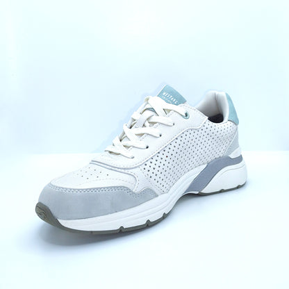 Mustang Dover 1512-302-283 Women's Lace Up Funky Retro Trainer Ice/Silver