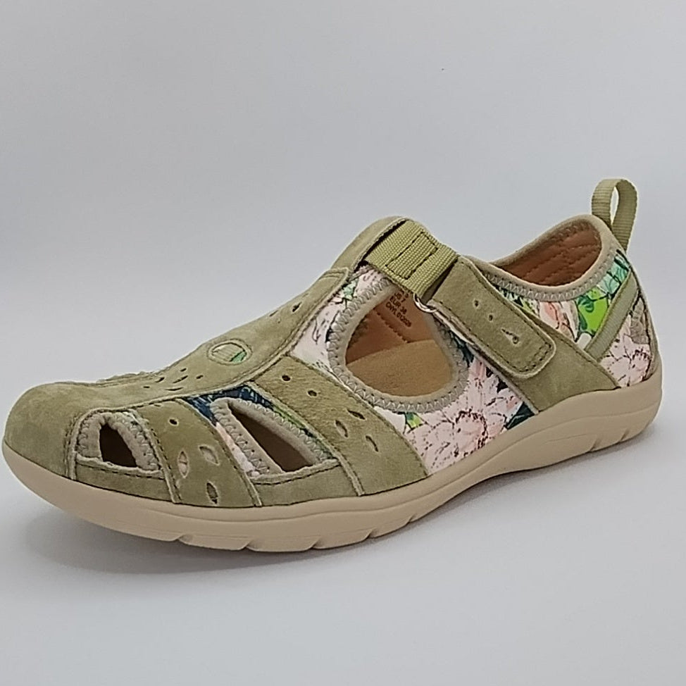 Free Spirit Cleveland Women's Leather Sandal Shoe Green/Multi