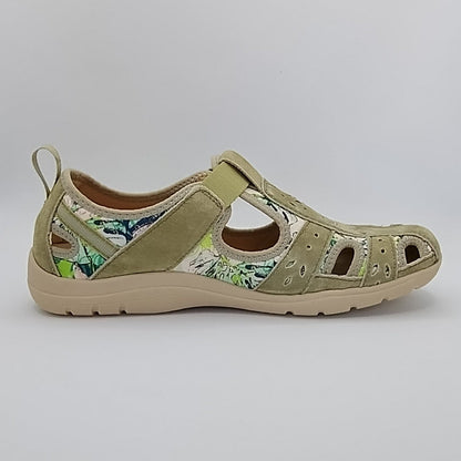 Free Spirit Cleveland Women's Leather Sandal Shoe Green/Multi