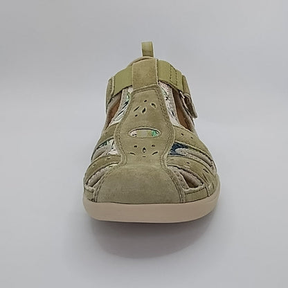 Free Spirit Cleveland Women's Leather Sandal Shoe Green/Multi