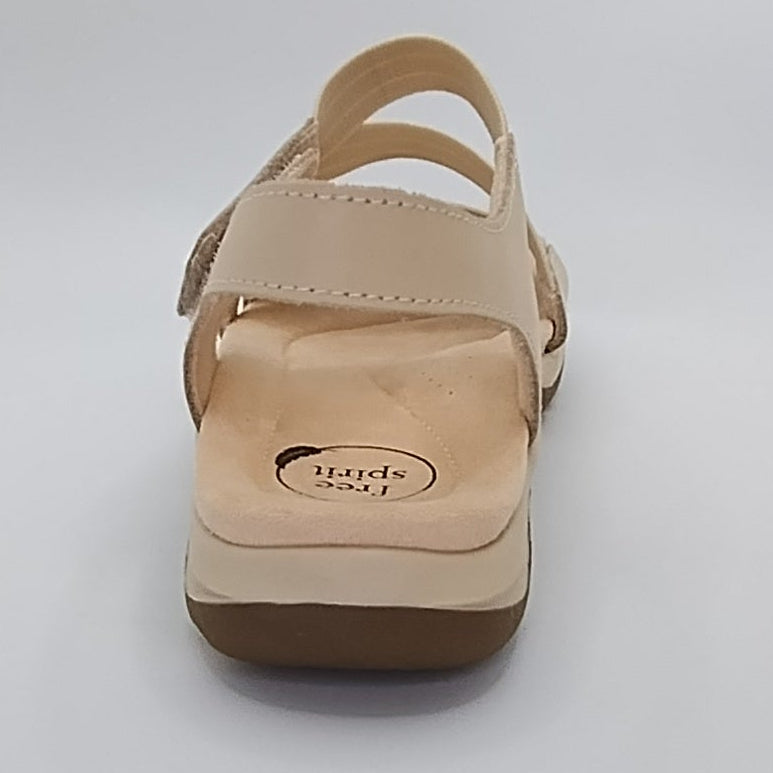 Free Spirit Aruba Women's Leather Touch Fastening Sandal Parchment