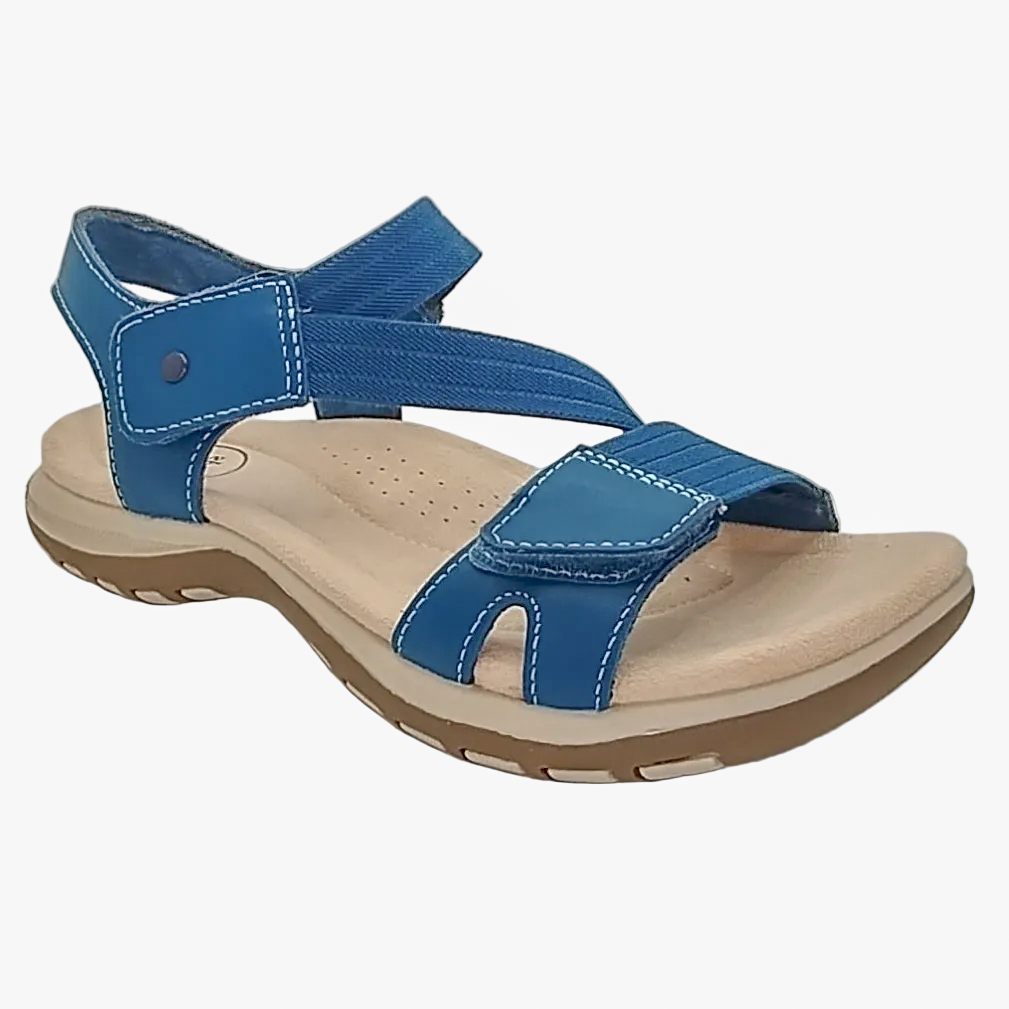 Free Spirit Aruba Women's Leather Touch Fastening Sandal Teal