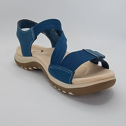 Free Spirit Aruba Women's Leather Touch Fastening Sandal Teal