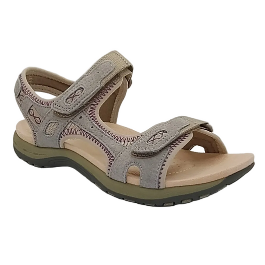 Free Spirit Frisco Women's Leather Touch Fastening Sandal New Khaki