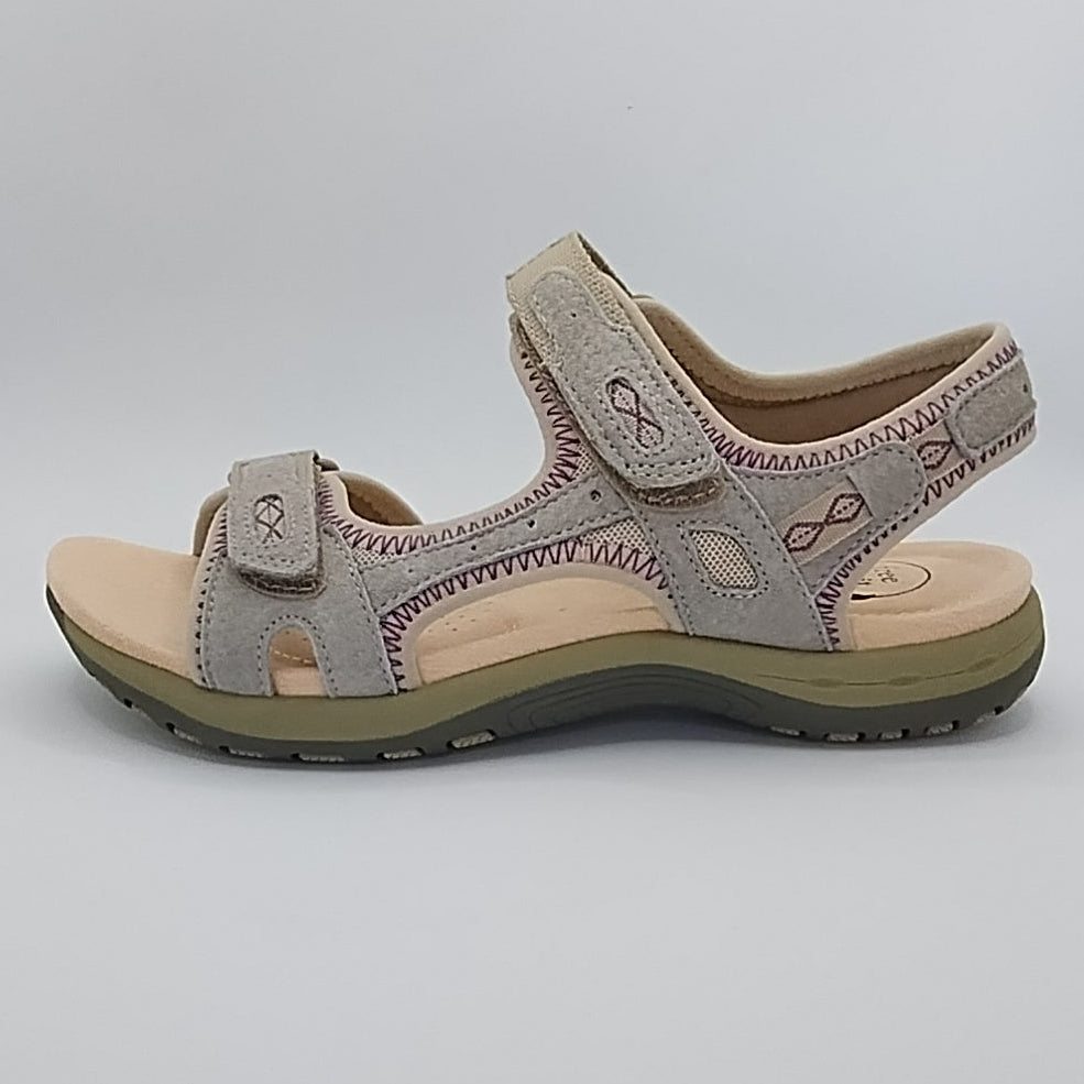 Free Spirit Frisco Women's Leather Touch Fastening Sandal New Khaki