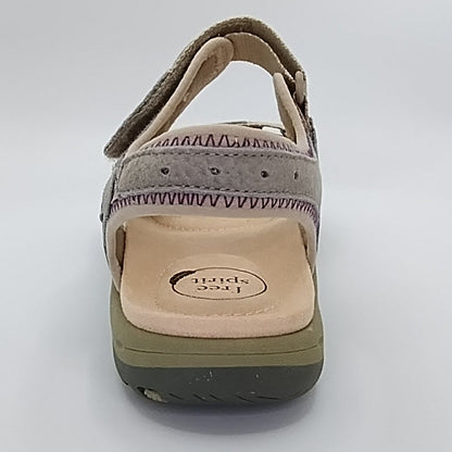Free Spirit Frisco Women's Leather Touch Fastening Sandal New Khaki