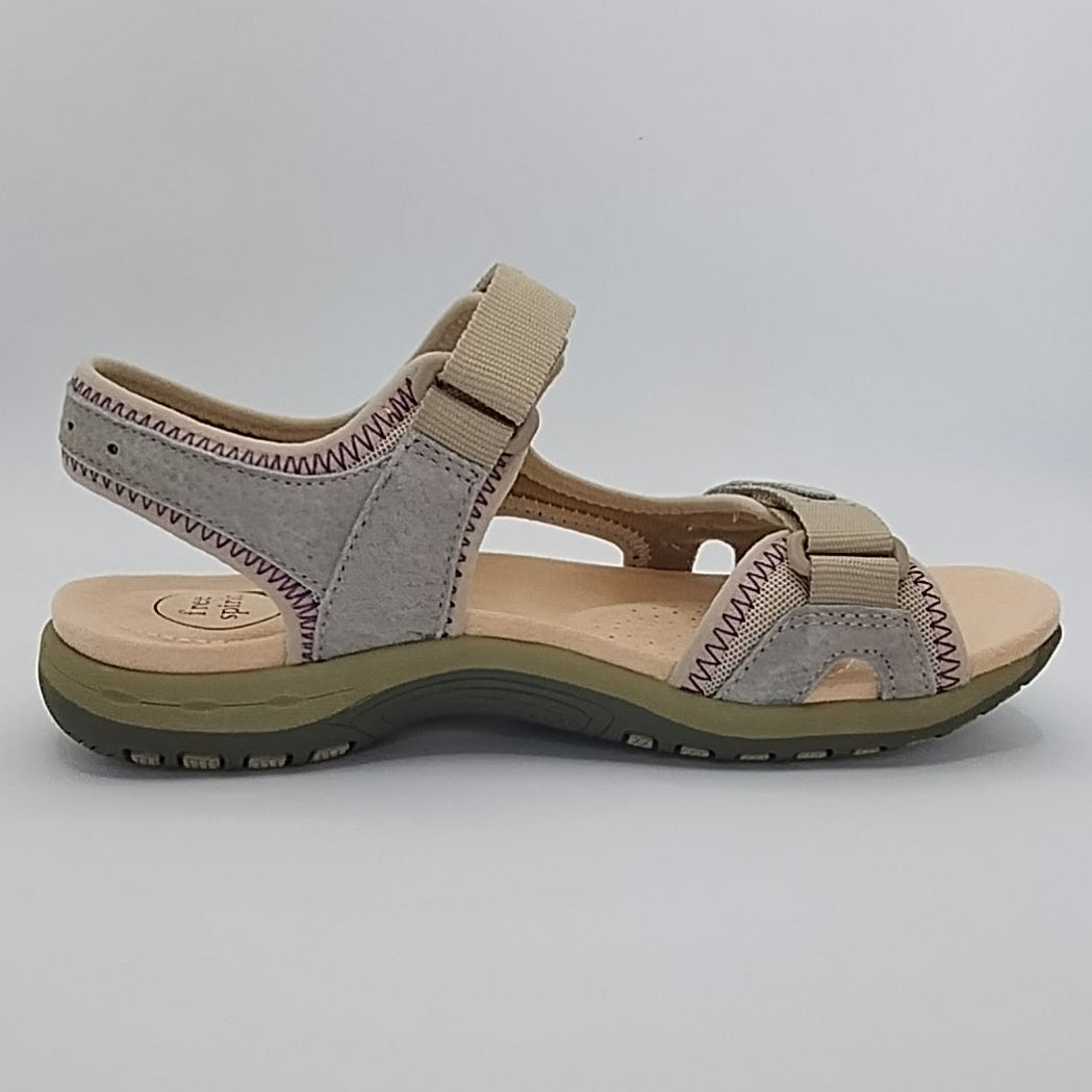 Free Spirit Frisco Women's Leather Touch Fastening Sandal New Khaki
