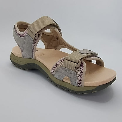 Free Spirit Frisco Women's Leather Touch Fastening Sandal New Khaki
