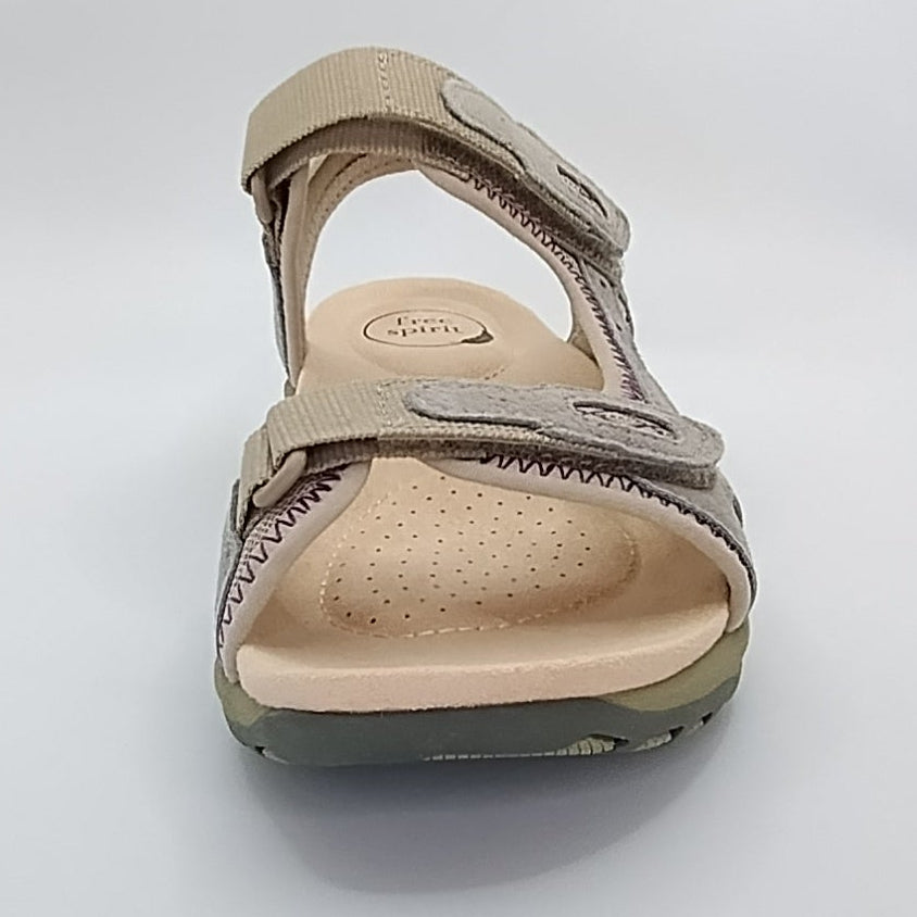 Free Spirit Frisco Women's Leather Touch Fastening Sandal New Khaki