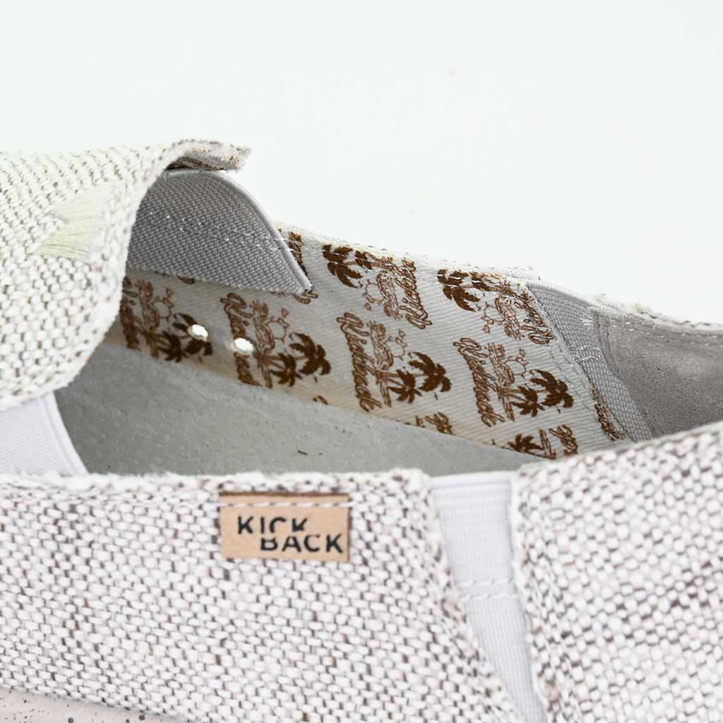 KickBack Couch Classic Men's Lightweight Carpet Bag Weave Slip On Shoe Oat Grey