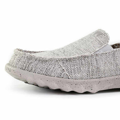 KickBack Couch Classic Men's Lightweight Carpet Bag Weave Slip On Shoe Oat Grey