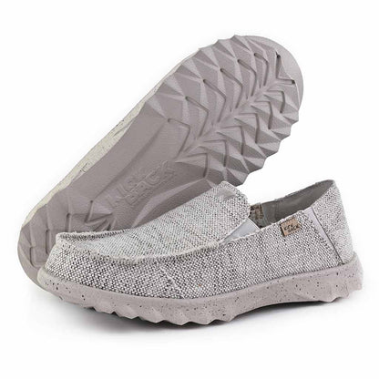 KickBack Couch Classic Men's Lightweight Carpet Bag Weave Slip On Shoe Oat Grey