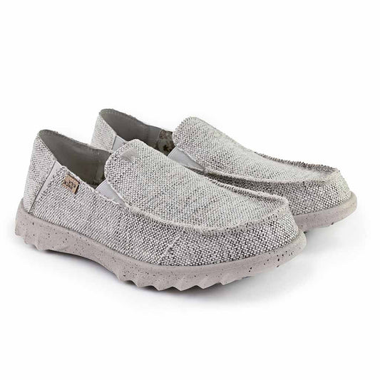 KickBack Couch Classic Men's Lightweight Carpet Bag Weave Slip On Shoe Oat Grey