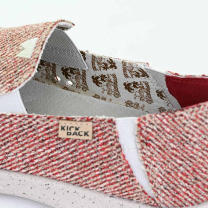 KickBack Couch Classic Men's Lightweight Carpet Bag Weave Slip On Shoe Oat Red