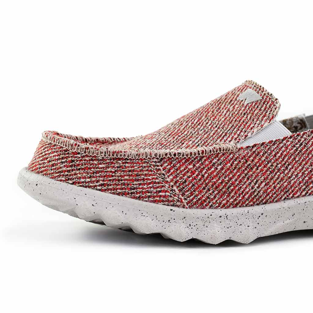 KickBack Couch Classic Men's Lightweight Carpet Bag Weave Slip On Shoe Oat Red