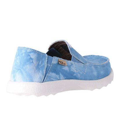 KickBack Couch 2.0 Men's Lightweight Canvas Slip On Shoe Washed Out Print Blue