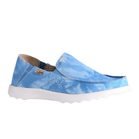 KickBack Couch 2.0 Men's Lightweight Canvas Slip On Shoe Washed Out Print Blue
