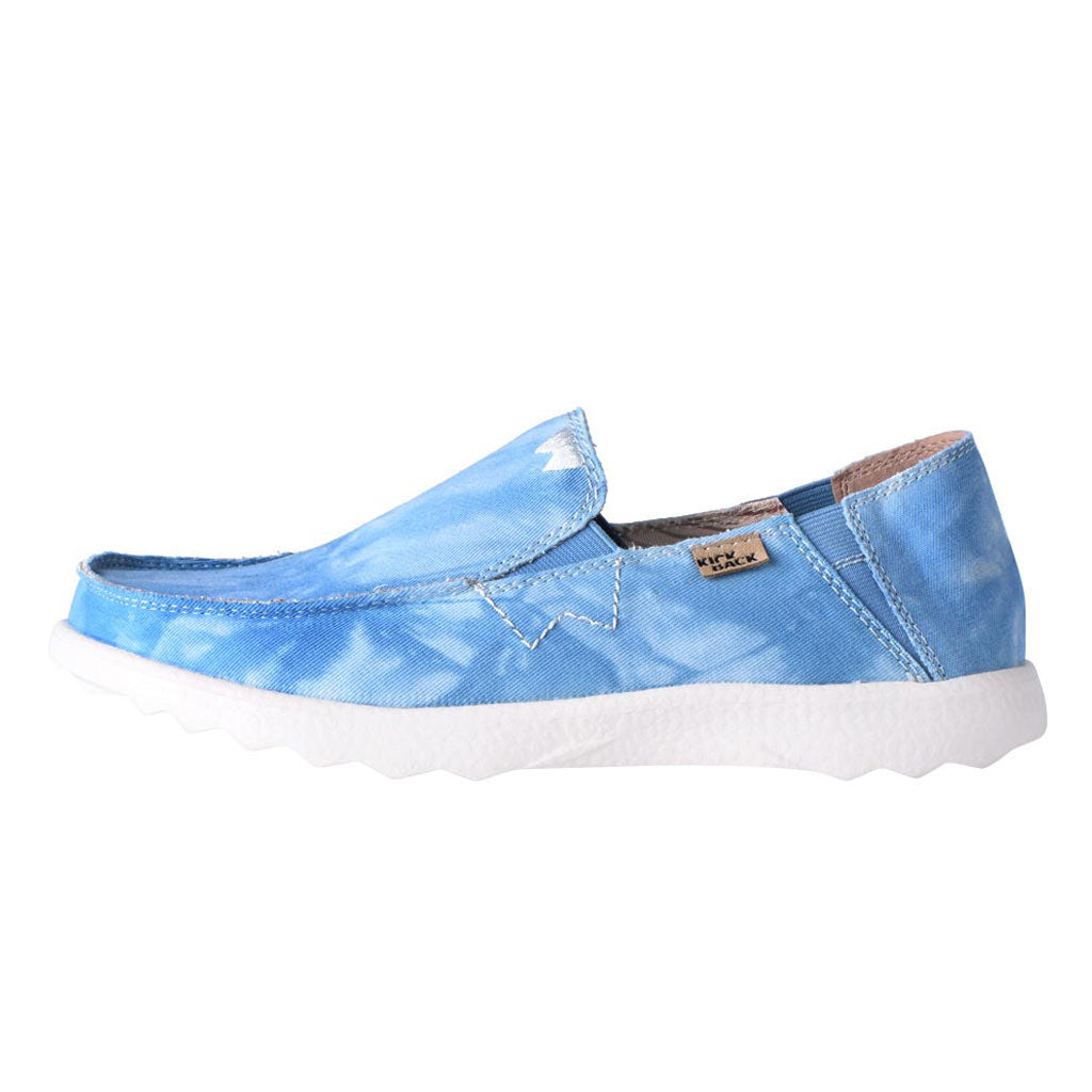 KickBack Couch 2.0 Men's Lightweight Canvas Slip On Shoe Washed Out Print Blue