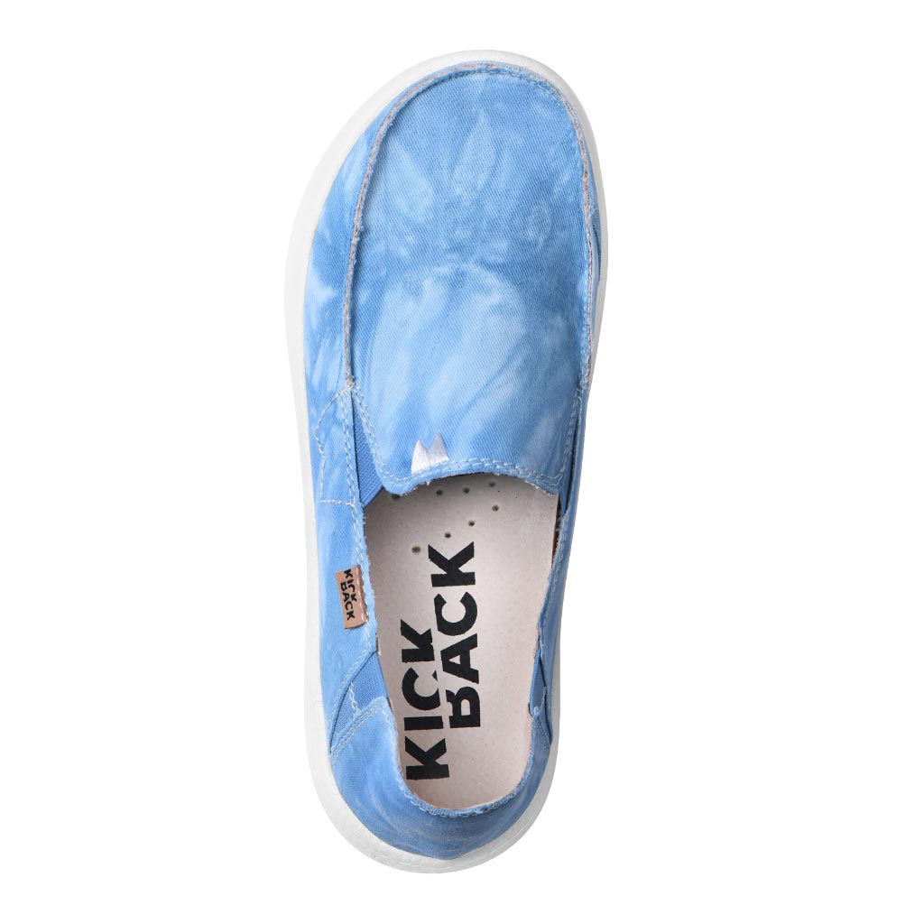KickBack Couch 2.0 Men's Lightweight Canvas Slip On Shoe Washed Out Print Blue