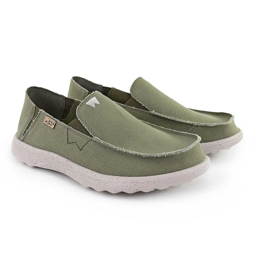 KickBack Couch 2.0 Canvas Men's Lightweight Slip On Shoe Khaki Green