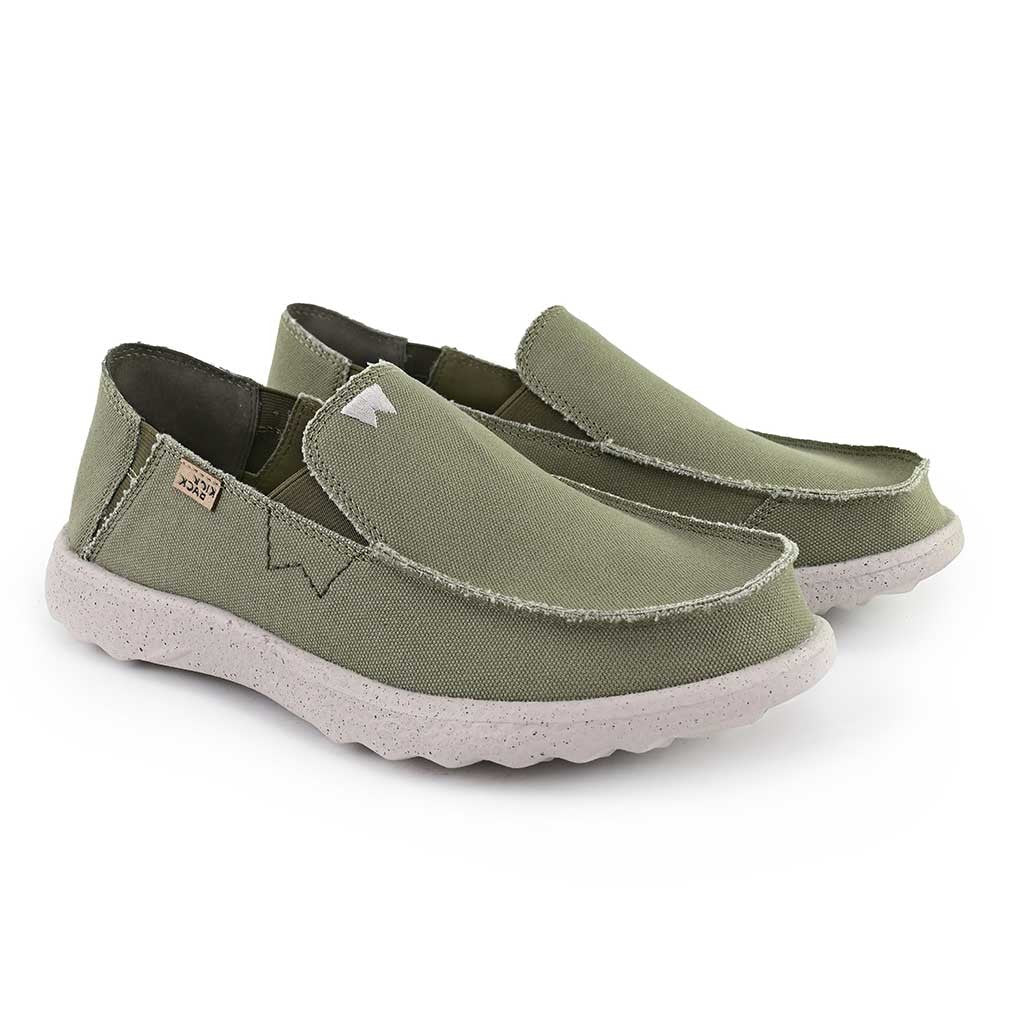 KickBack Couch 2.0 Canvas Men's Lightweight Slip On Shoe Khaki Green