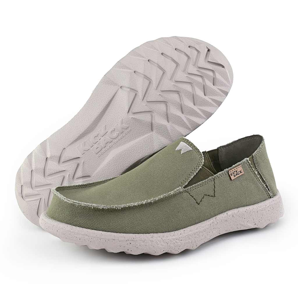KickBack Couch 2.0 Canvas Men's Lightweight Slip On Shoe Khaki Green